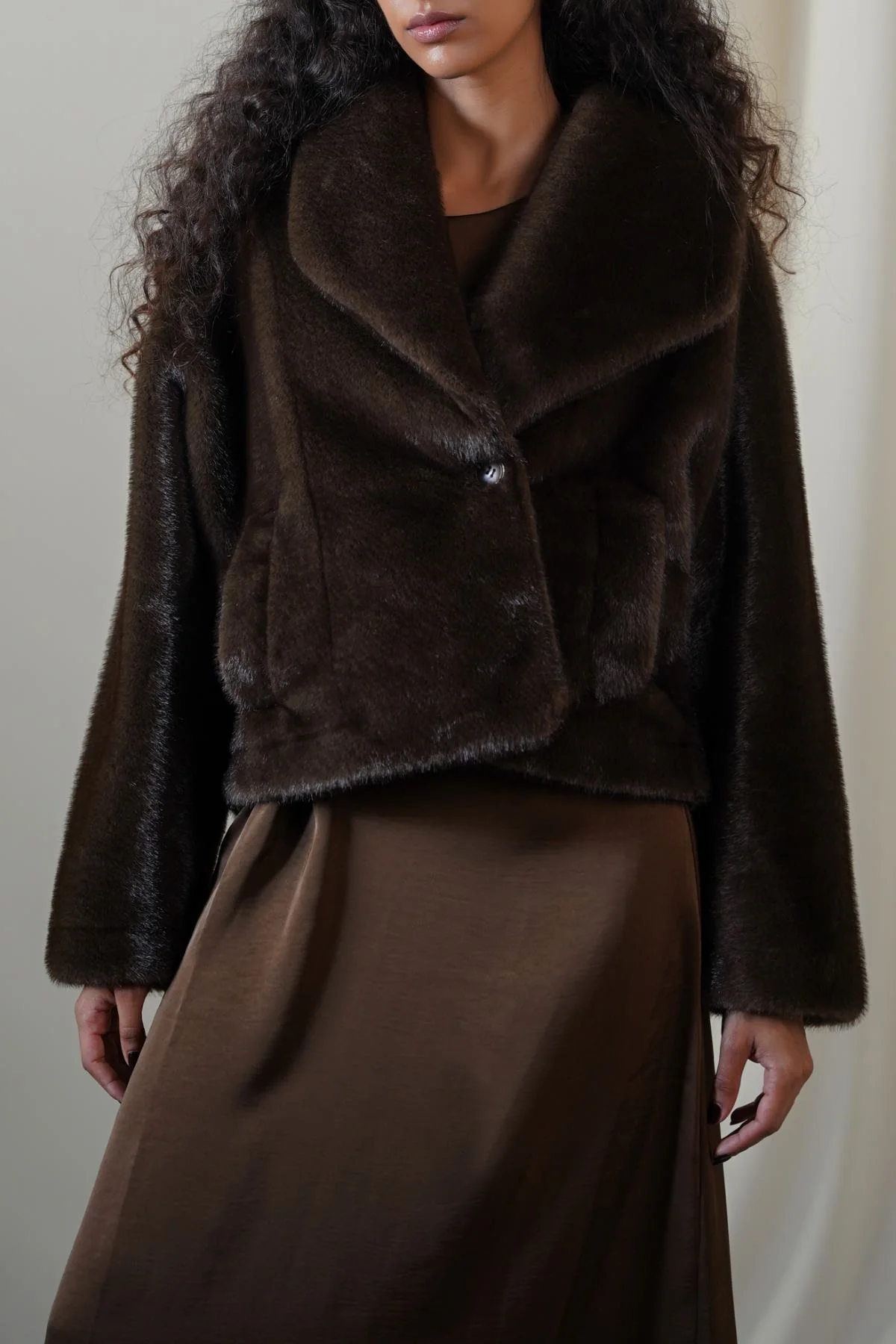 SHORT WRAP FUR JACKET - Image 4