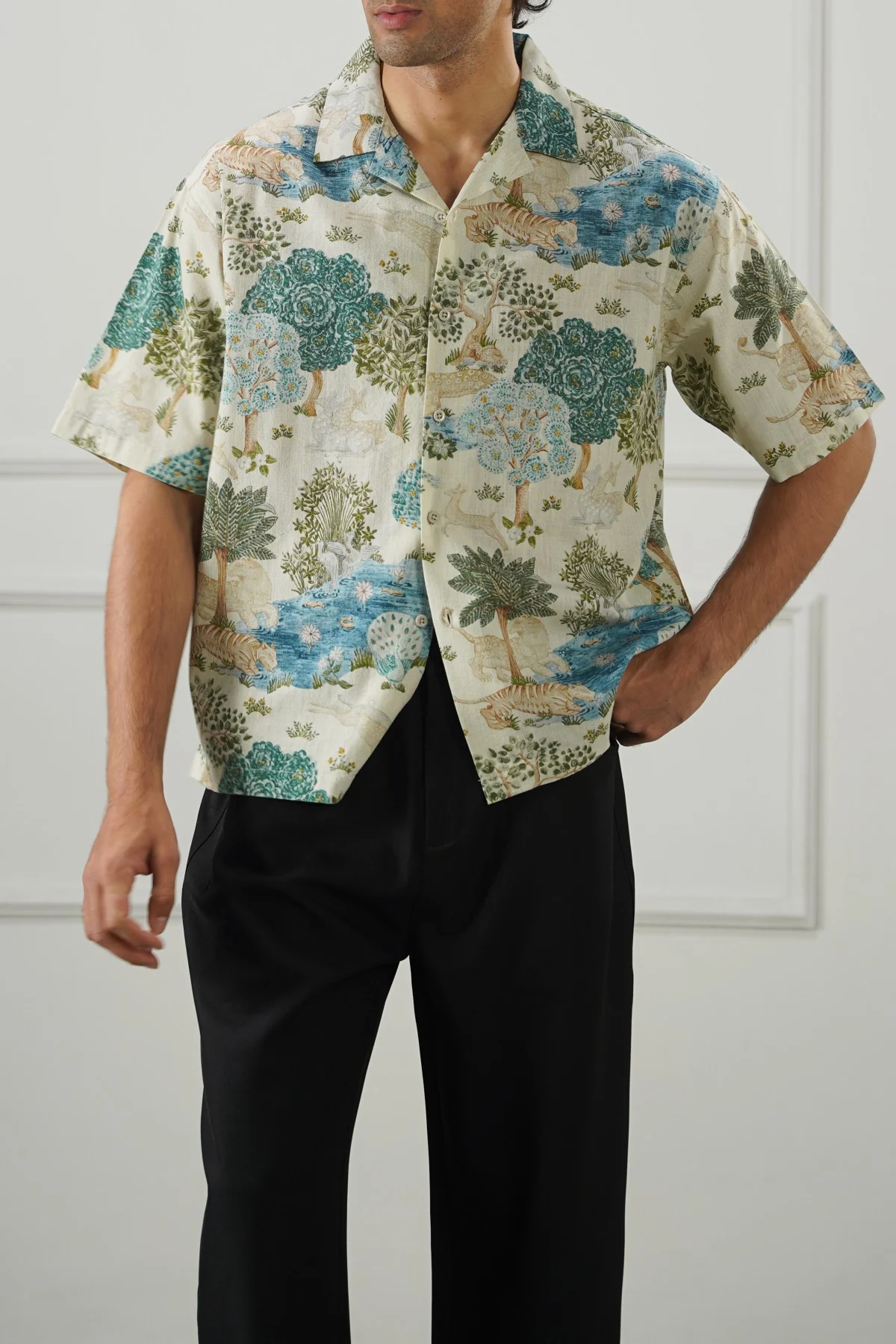 SLUB PRINTED SHIRT