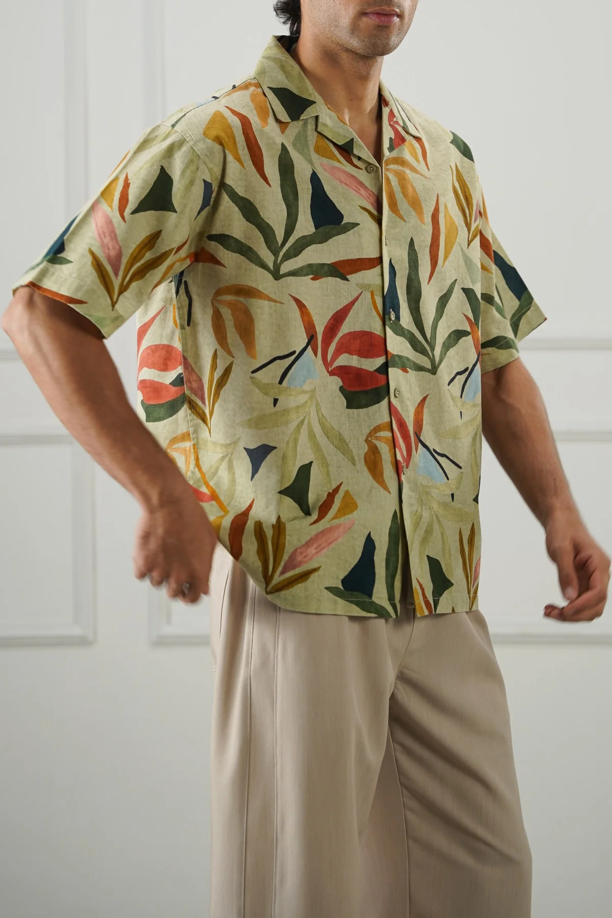 SLUB PRINTED SHIRT
