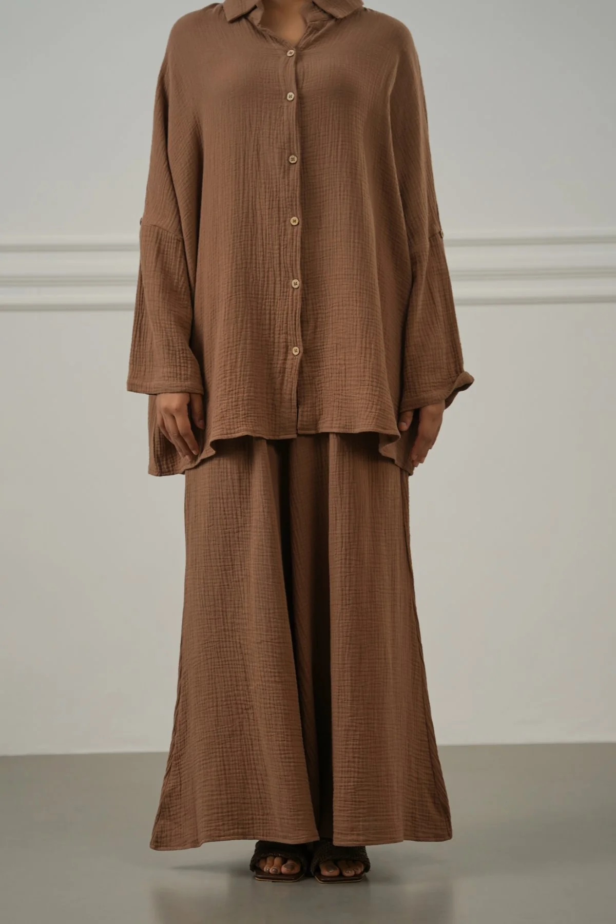 SMOCKED WAIST MUSLIN PANTS - Image 4