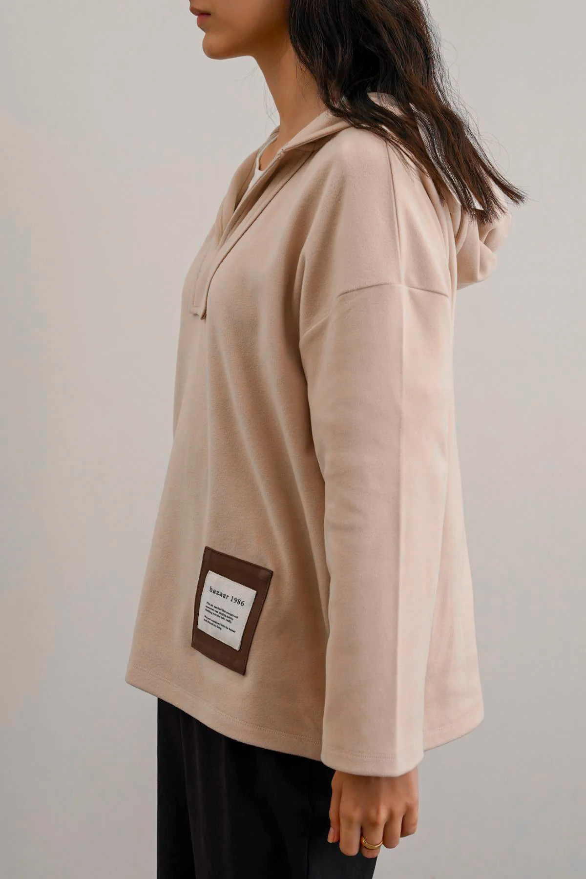 SOFT FLEECE PATCH HOODIE - Image 7