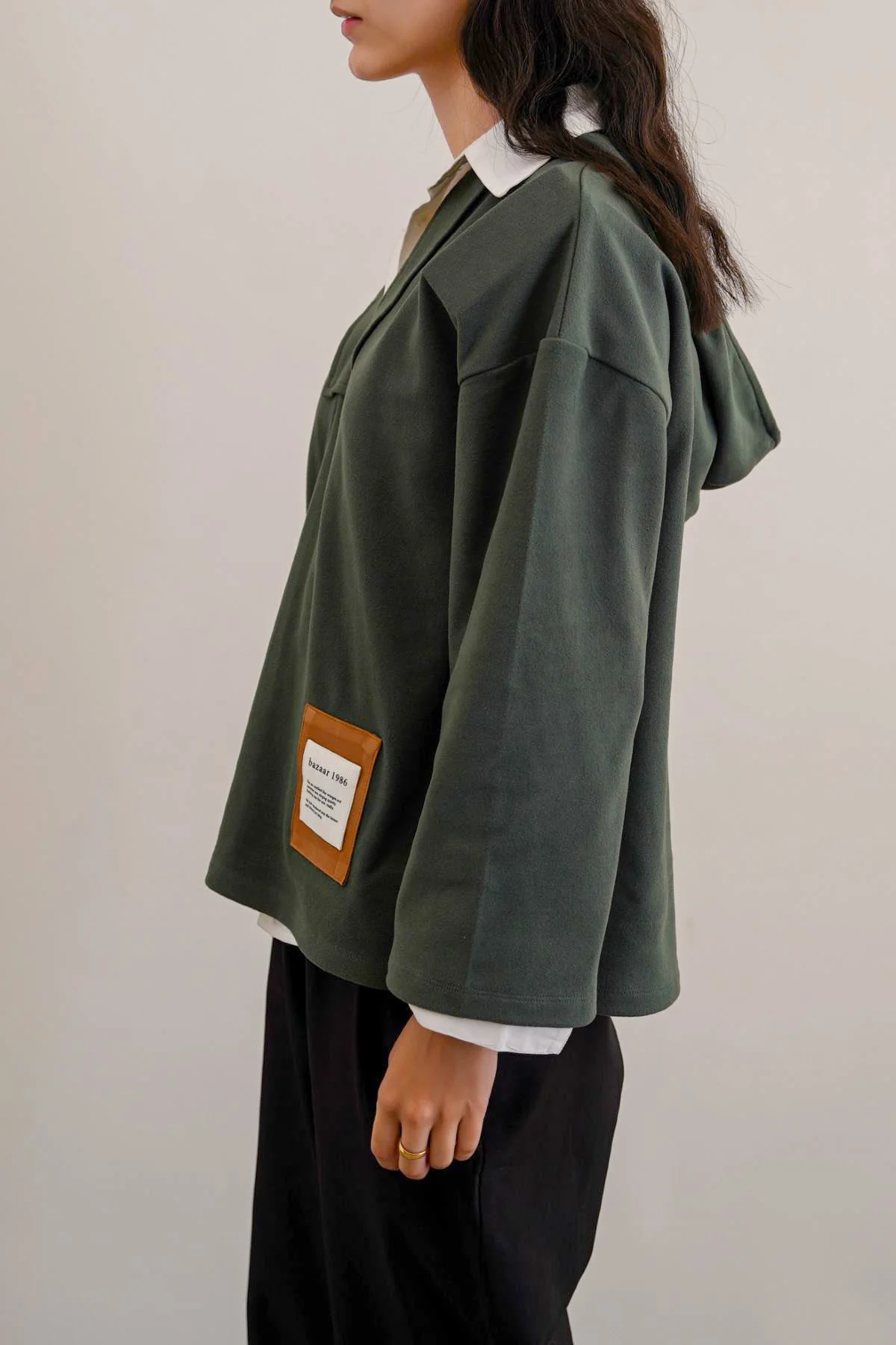 SOFT FLEECE PATCH HOODIE - Image 6