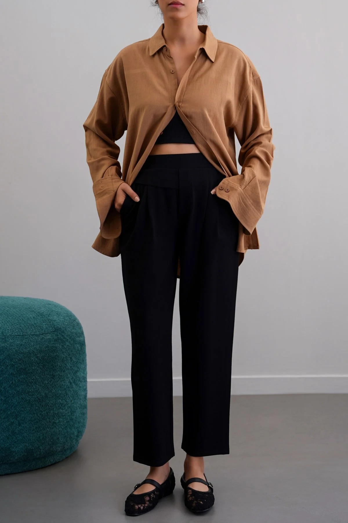 STRETCHY PLEATED TROUSERS - Image 3