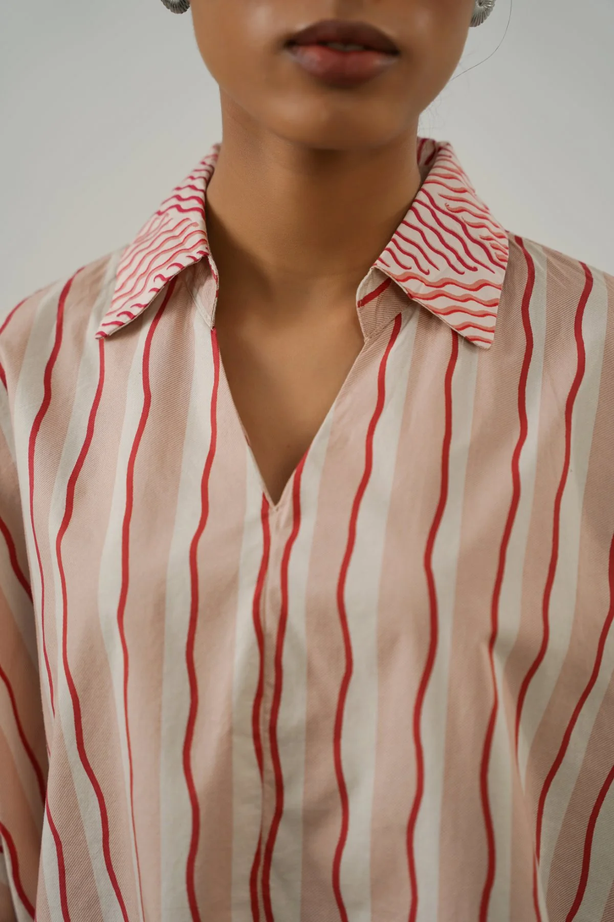 STRIPED COTTON BLOUSE - Image 3
