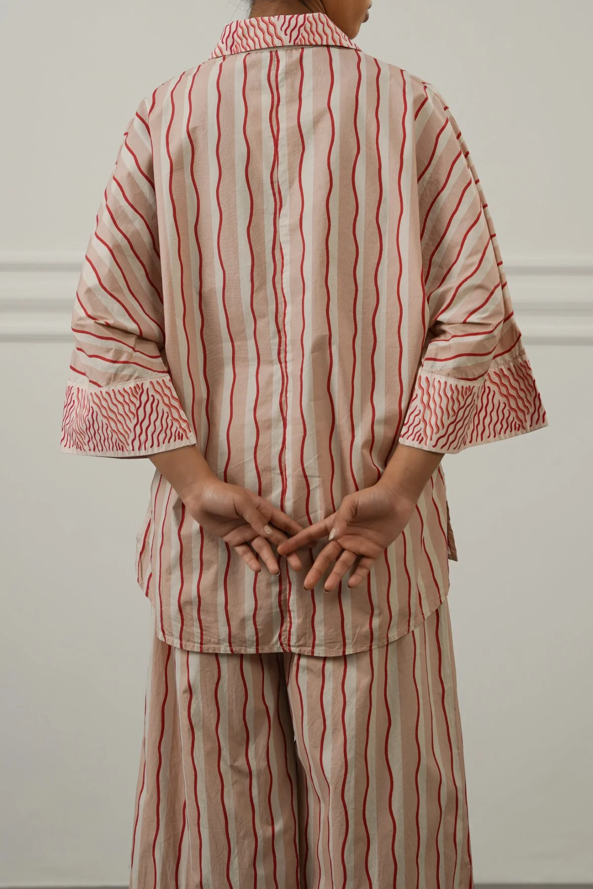 STRIPED COTTON BLOUSE - Image 5