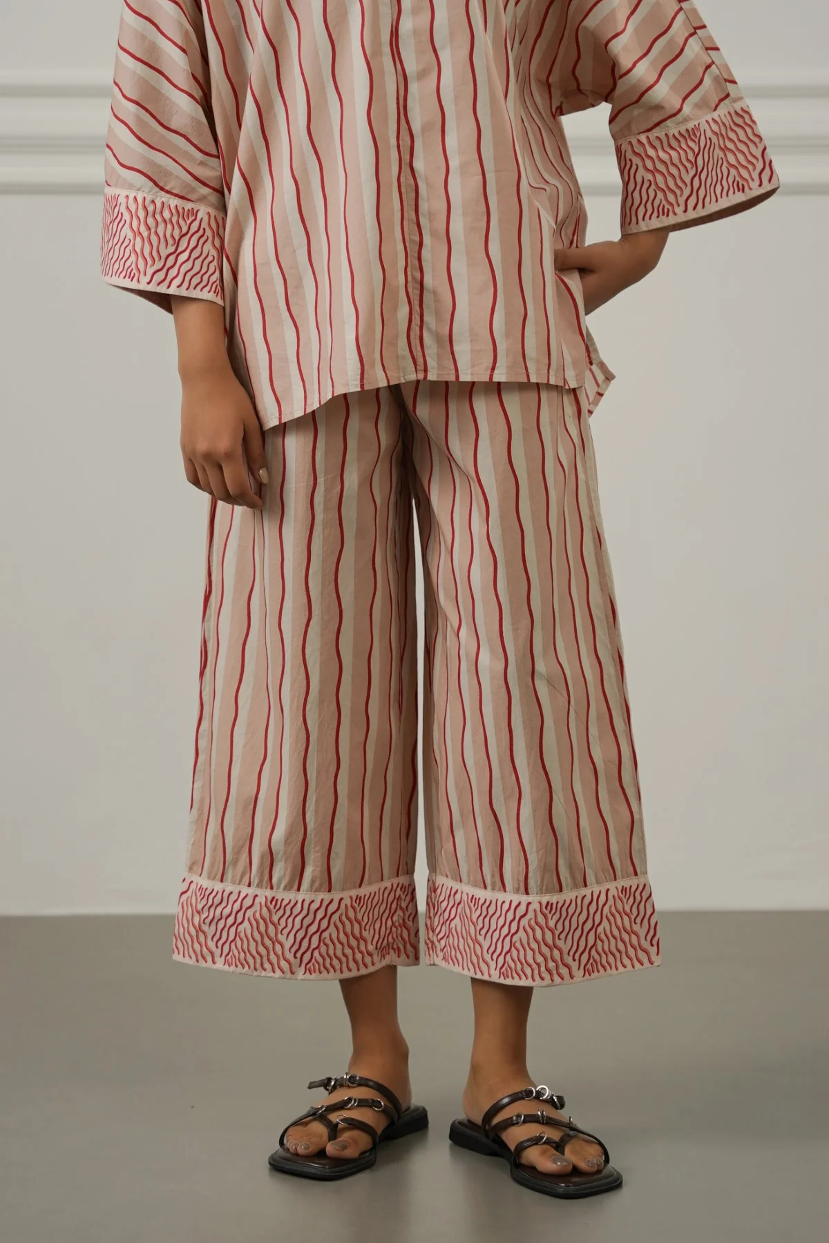 STRIPED COTTON CULOTTES
