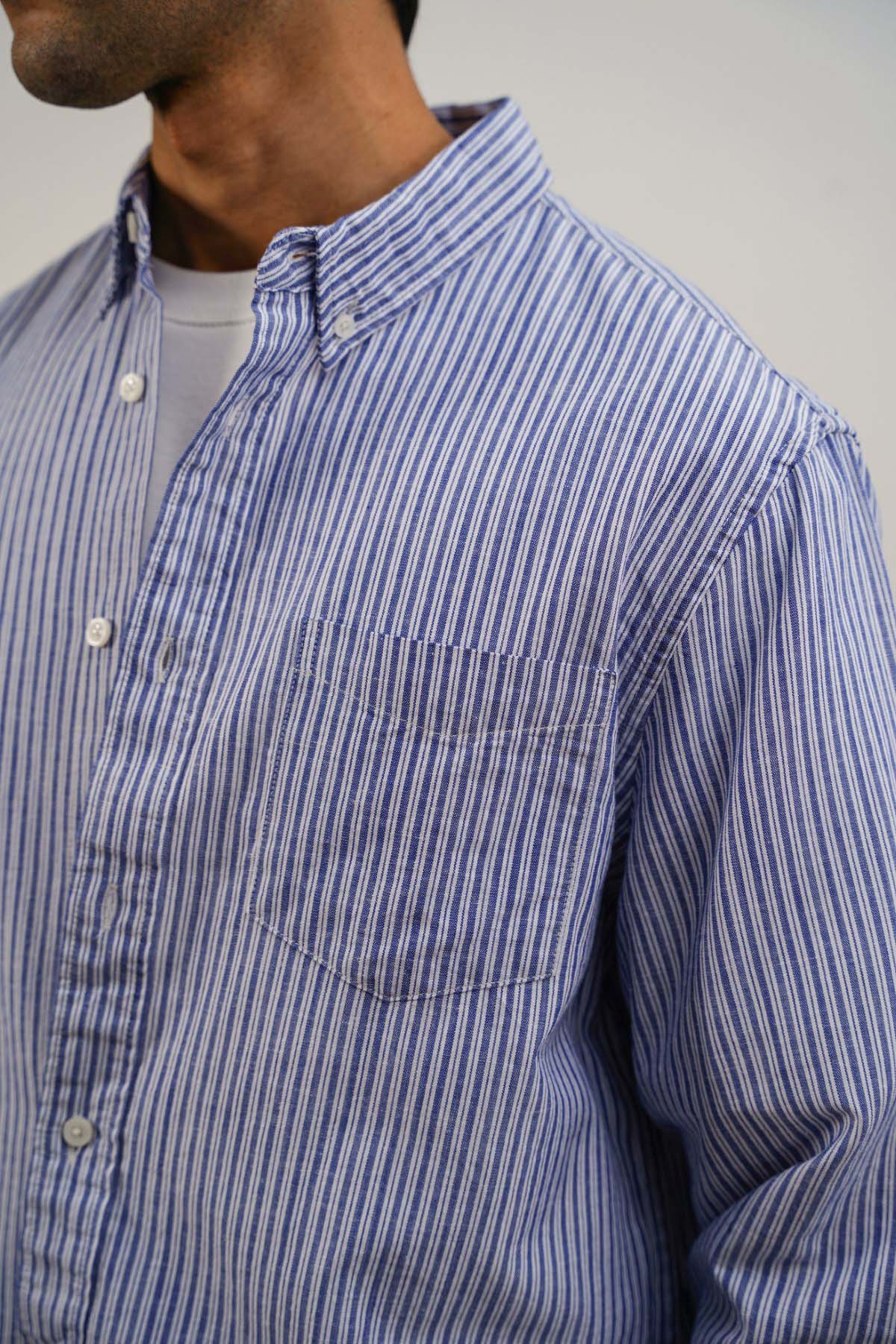 STRIPED LINEN BLEND SHIRT - Image 3