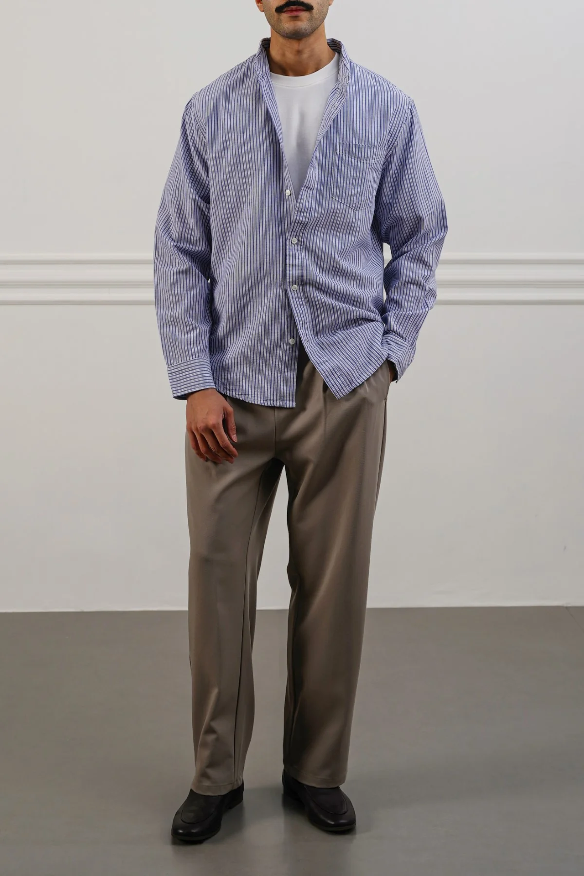 STRIPED LINEN BLEND SHIRT - Image 4