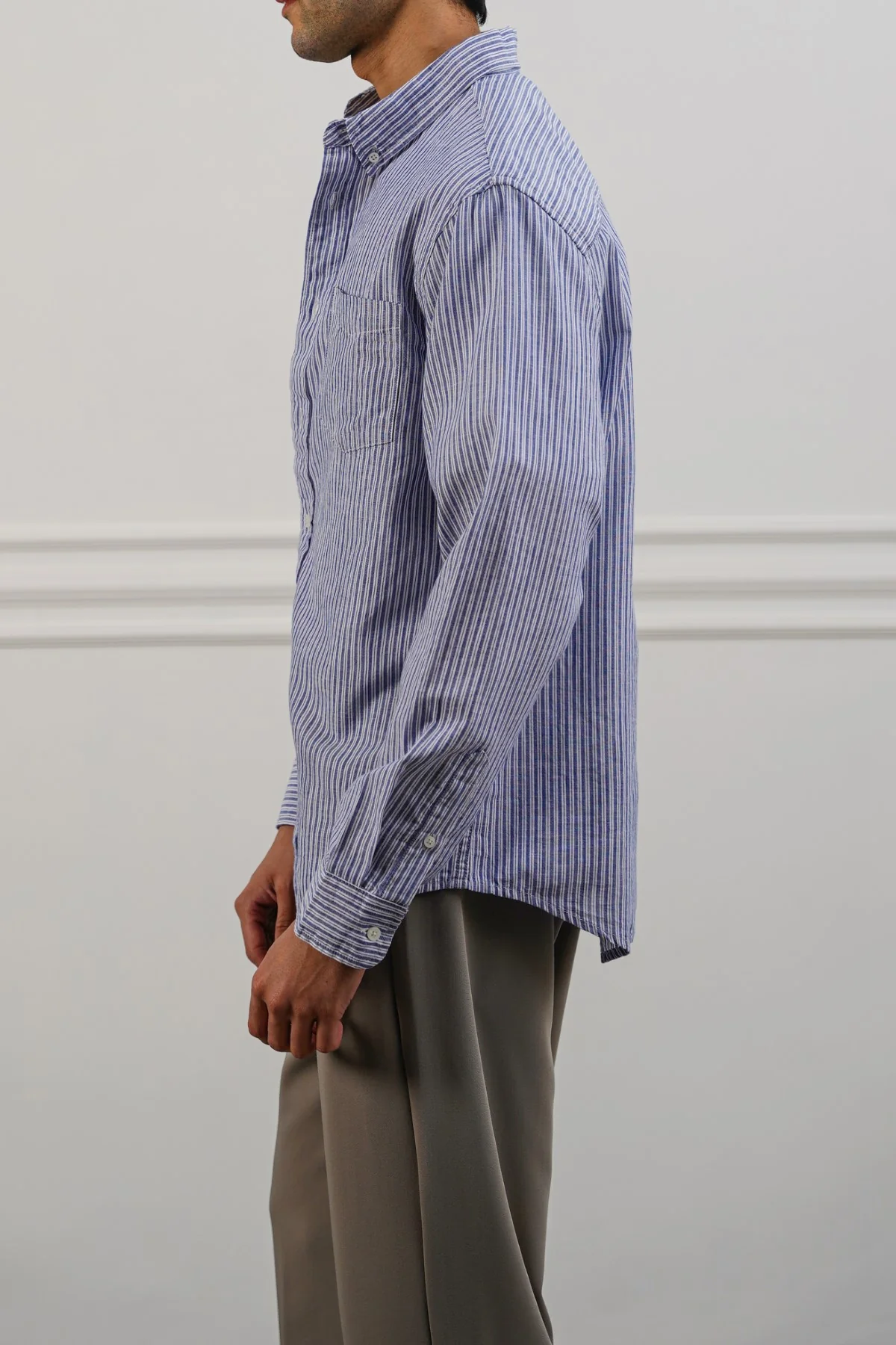 STRIPED LINEN BLEND SHIRT - Image 6