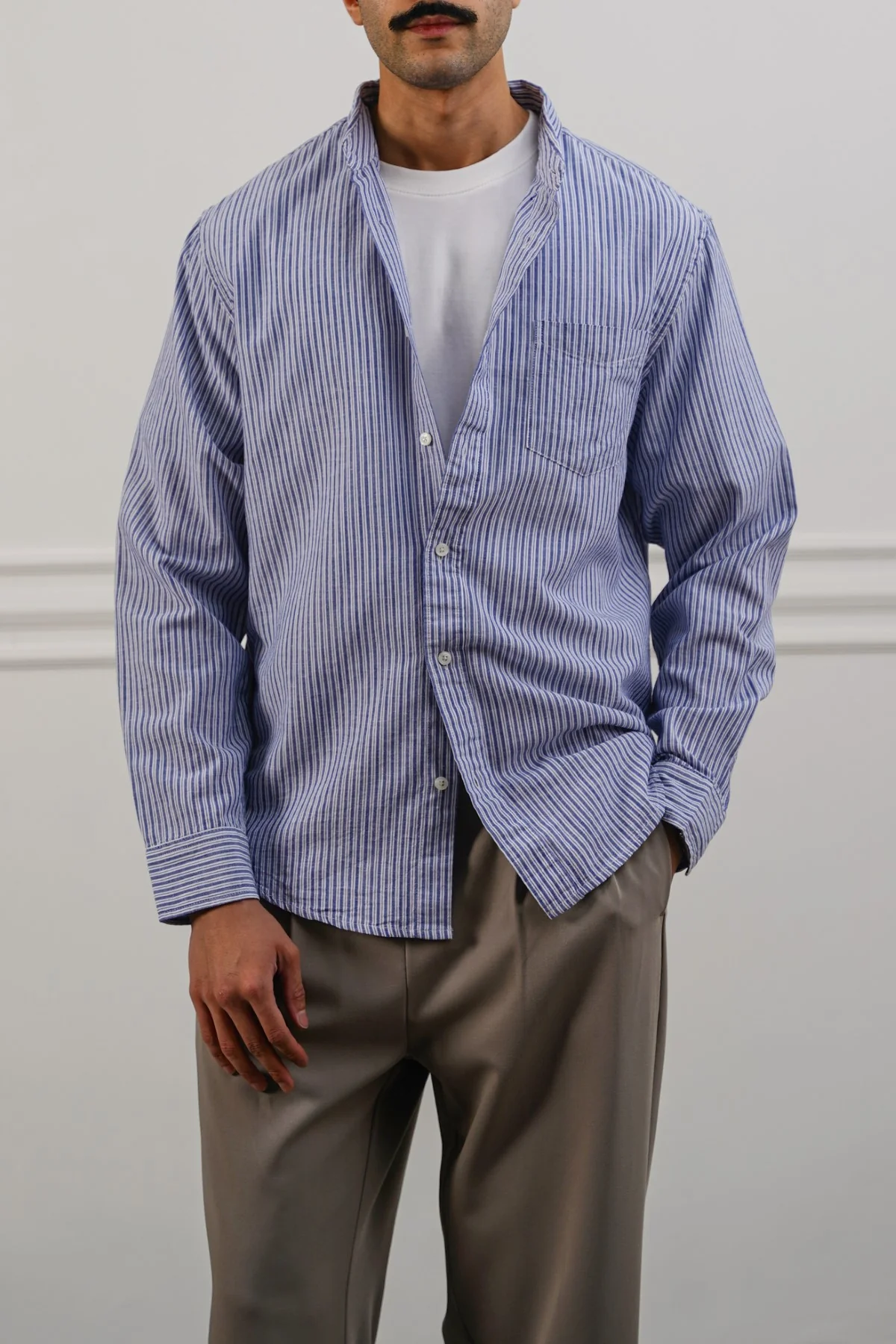 STRIPED LINEN BLEND SHIRT - Image 7