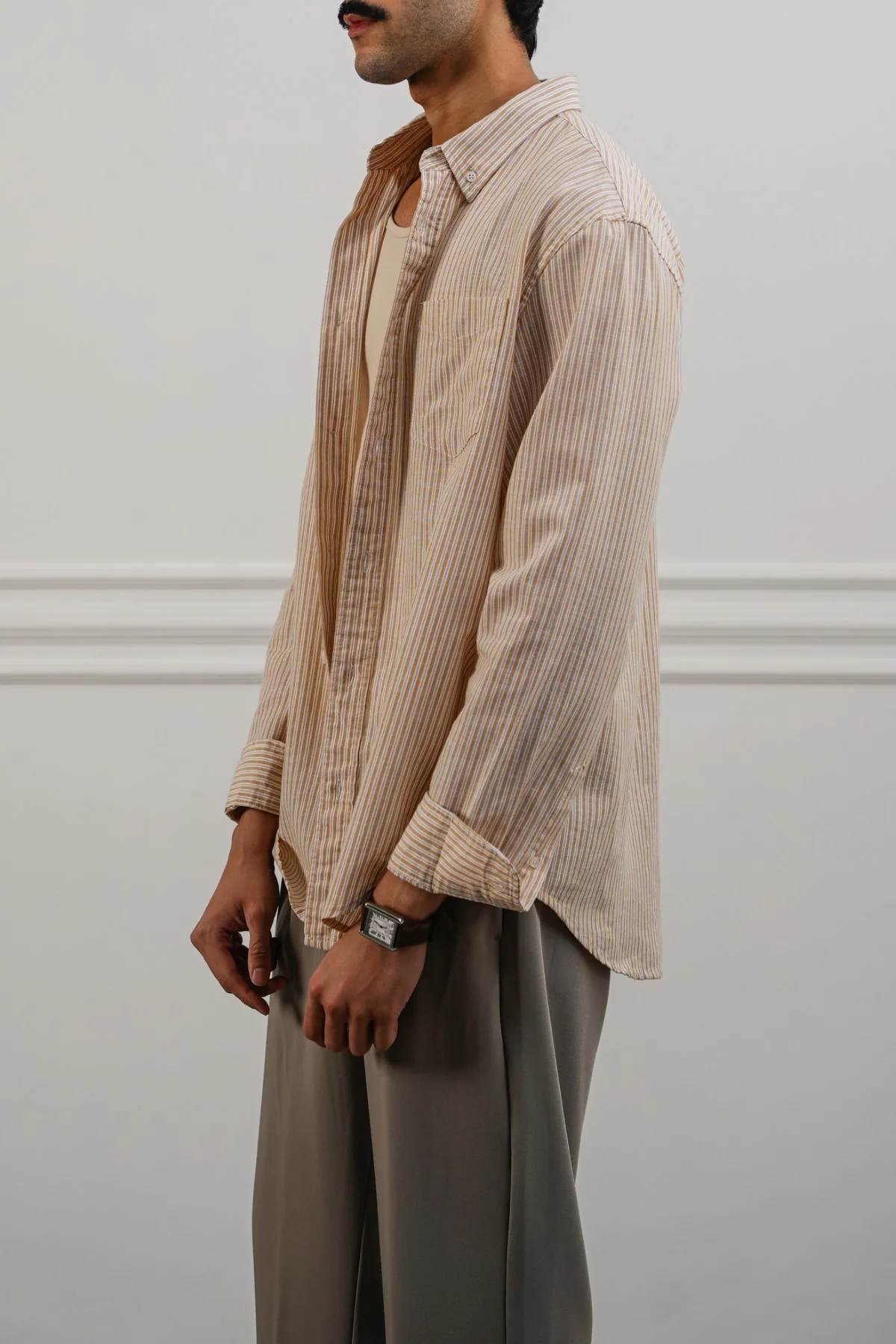 STRIPED LINEN BLEND SHIRT - Image 3