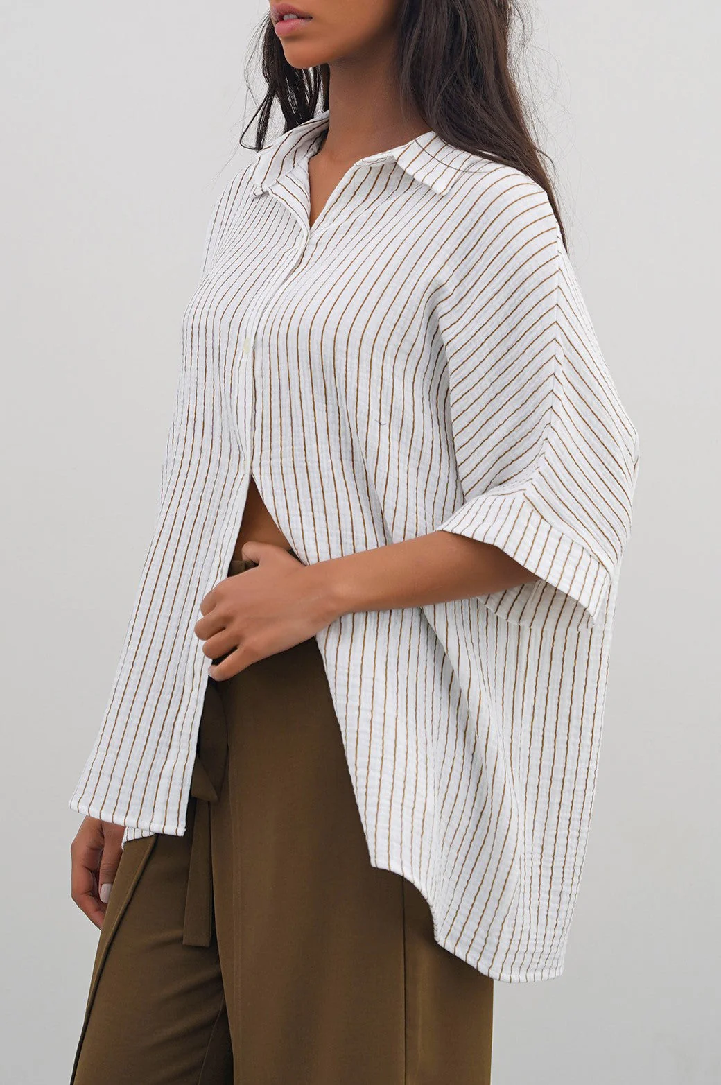 STRIPED MUSLIN SHIRT - Image 2