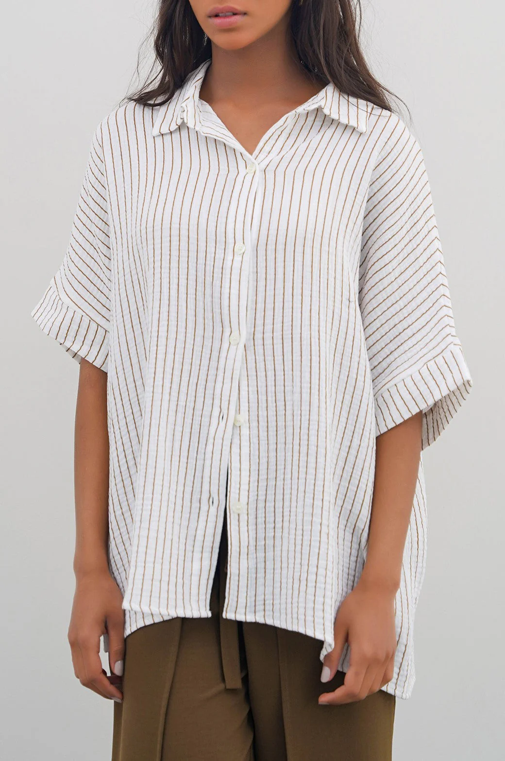 STRIPED MUSLIN SHIRT - Image 6