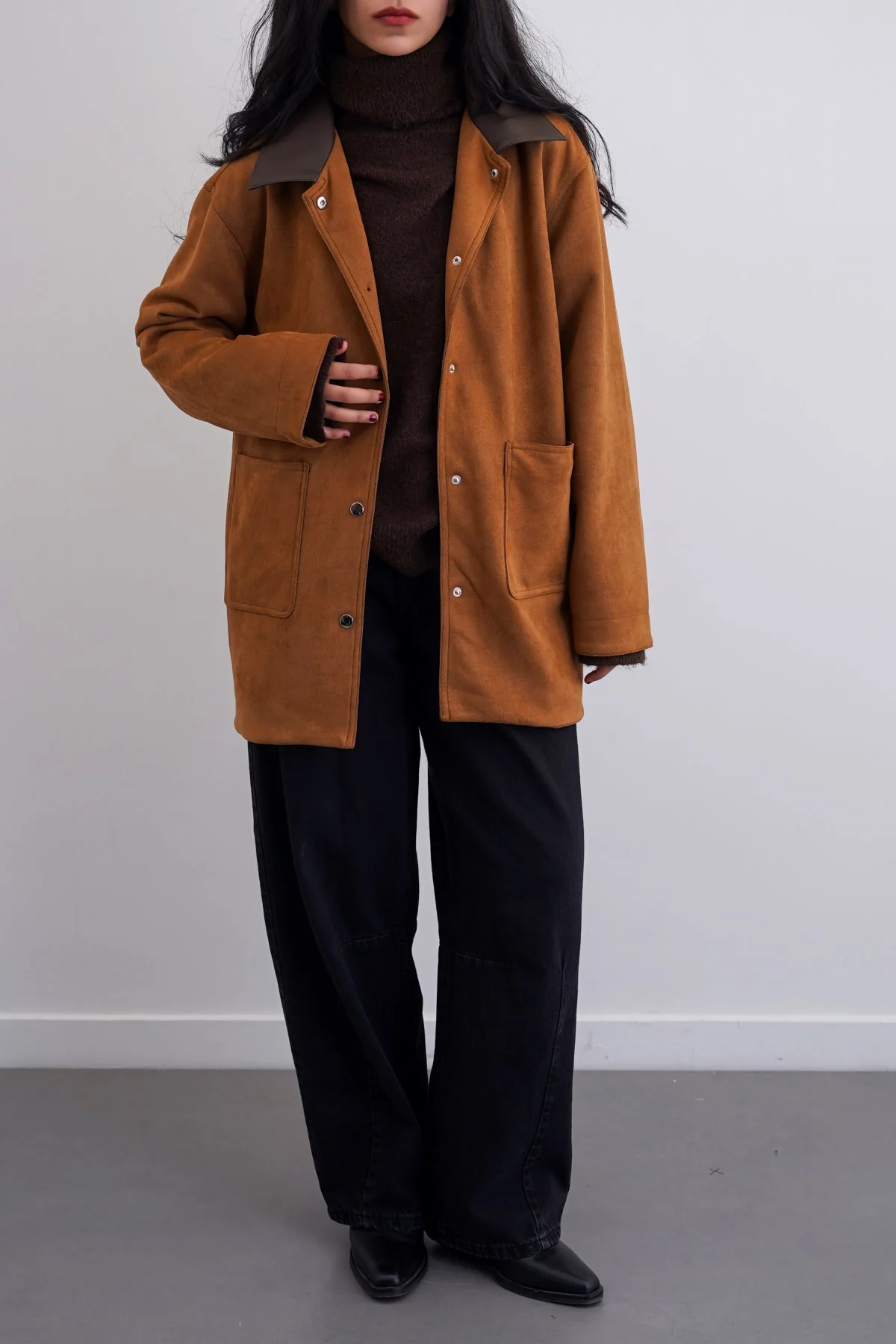 SUEDE JACKET WITH COLLAR - Image 3