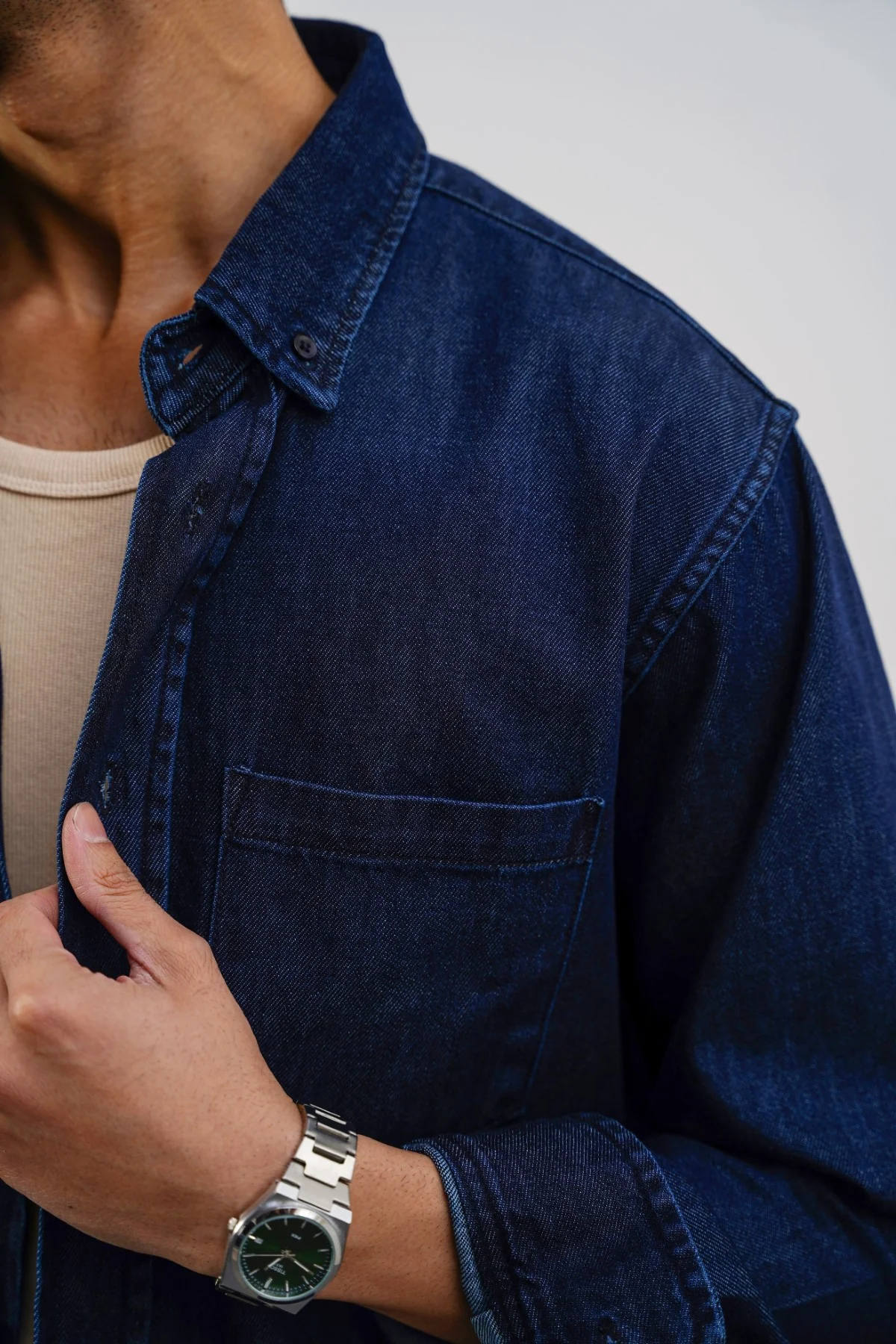 TAILORED DENIM SHIRT - Image 4