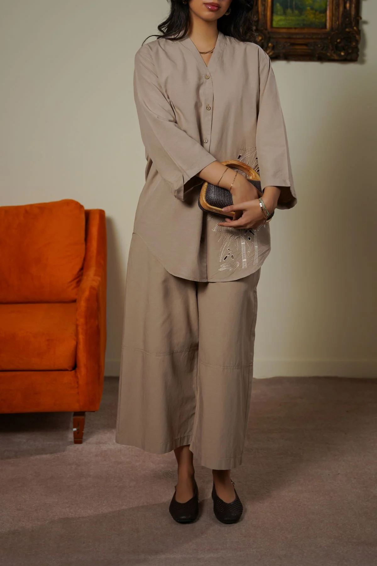 TAILORED LINEN BLEND CULOTTES - Image 3