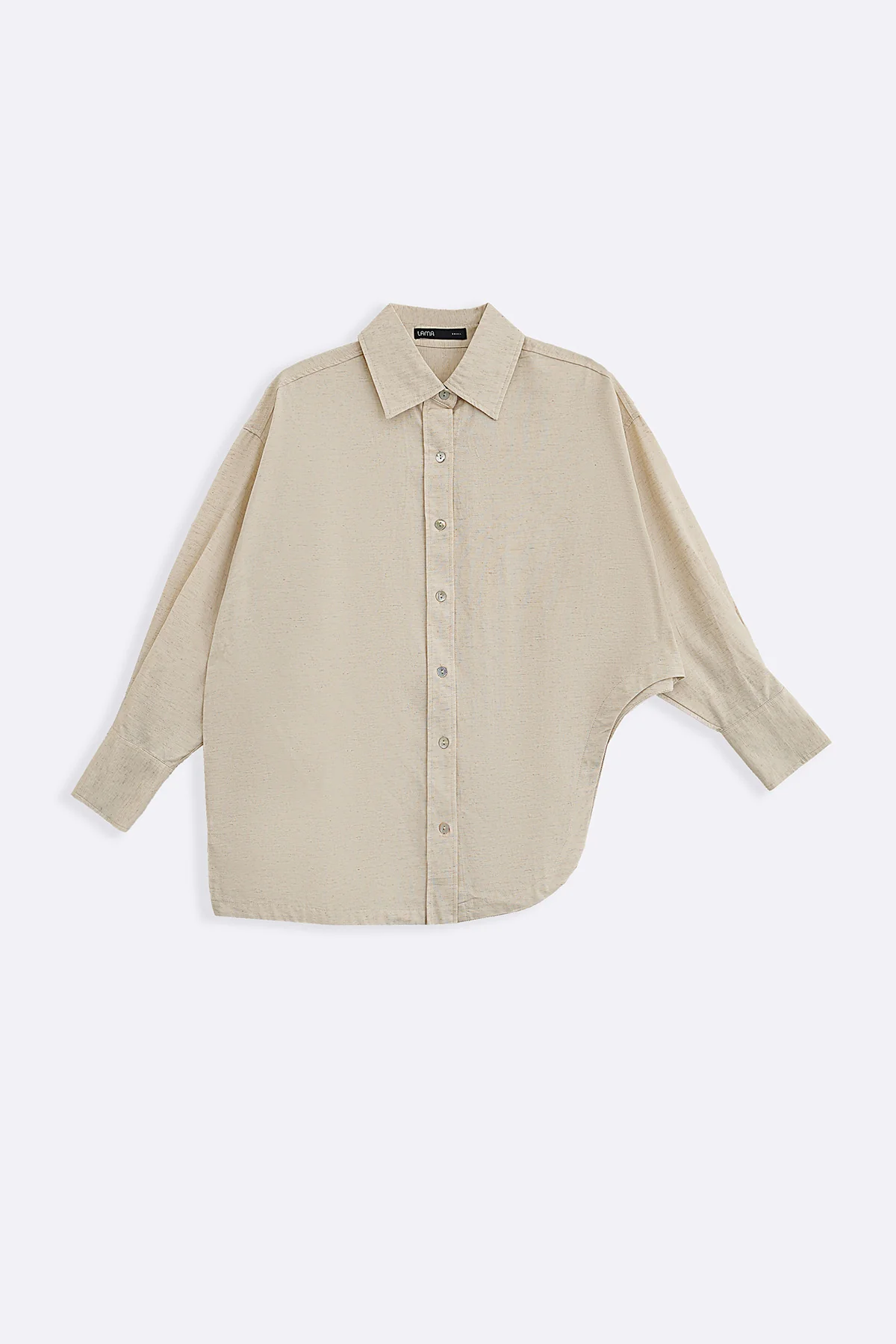 TENCEL LINEN CUT HEM SHIRT - Image 2