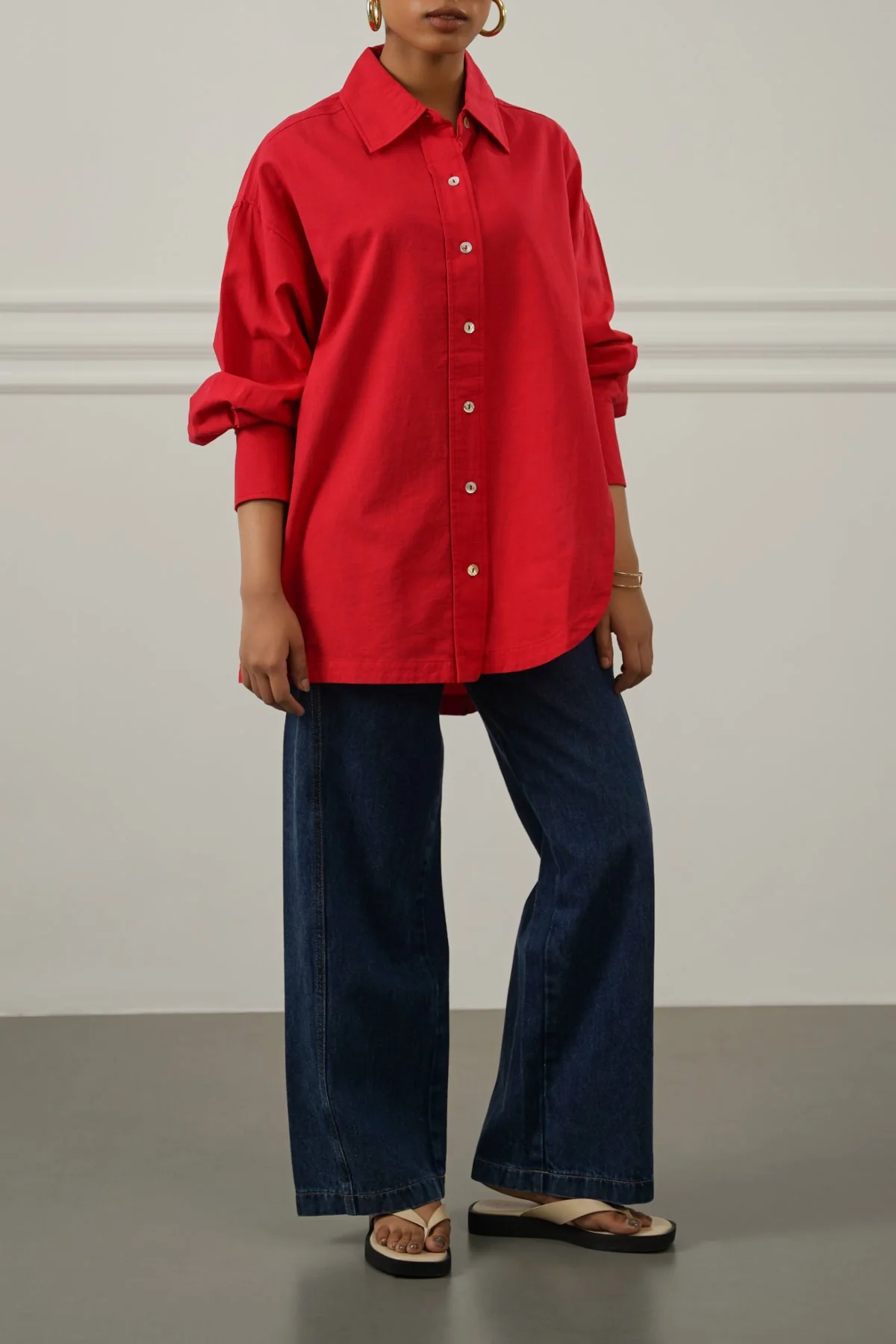 TENCEL LINEN CUT HEM SHIRT