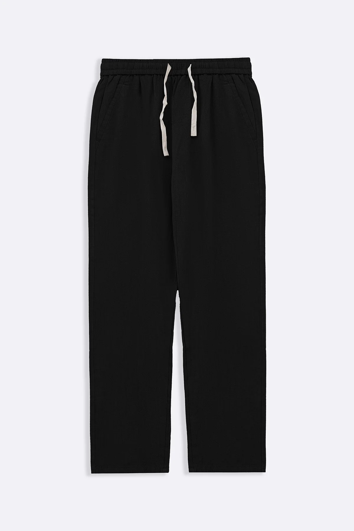 TEXTURED COTTON TROUSERS
