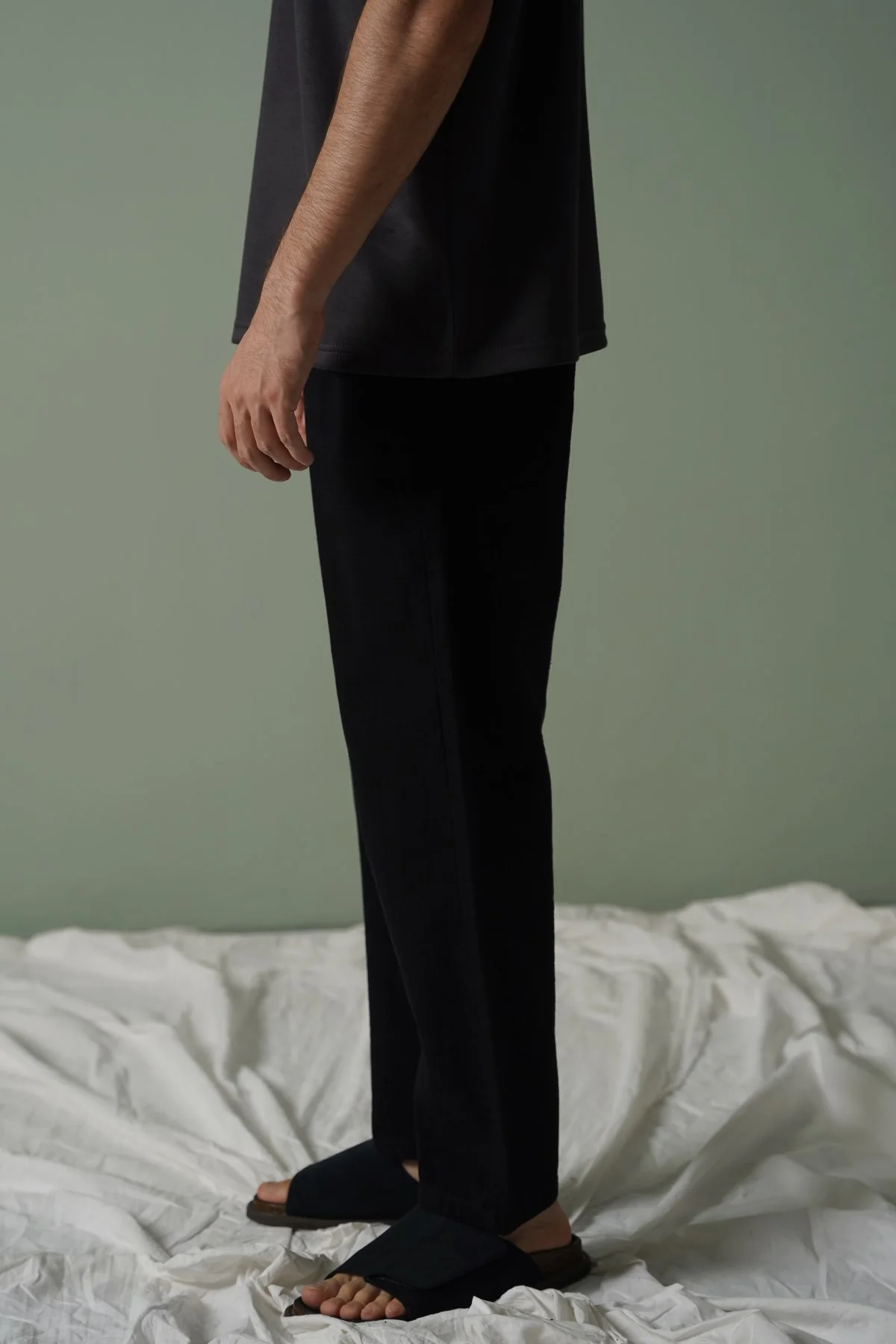 TEXTURED COTTON TROUSERS - Image 6