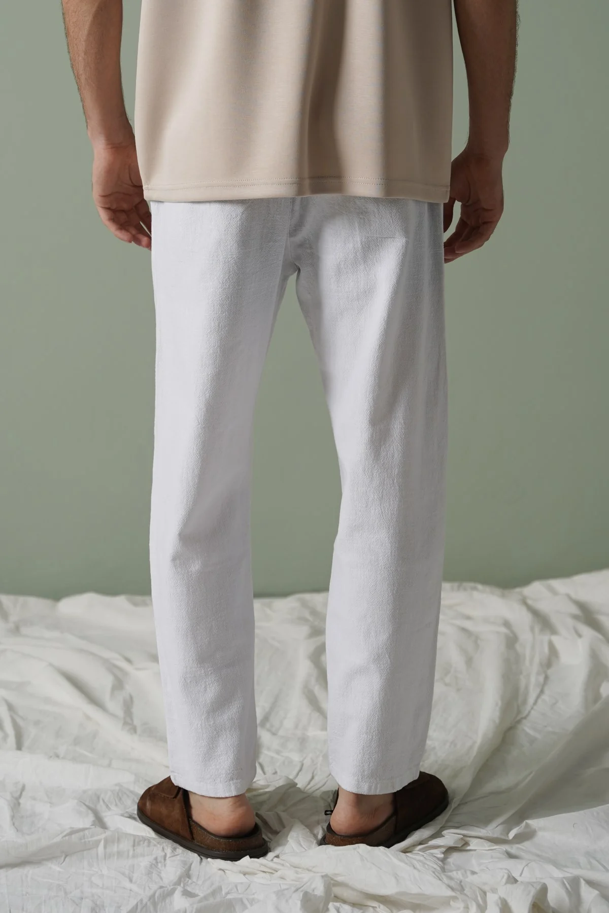 TEXTURED COTTON TROUSERS - Image 5