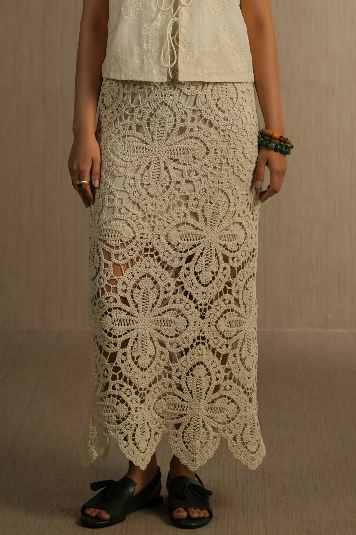TEXTURED CROCHET SKIRT