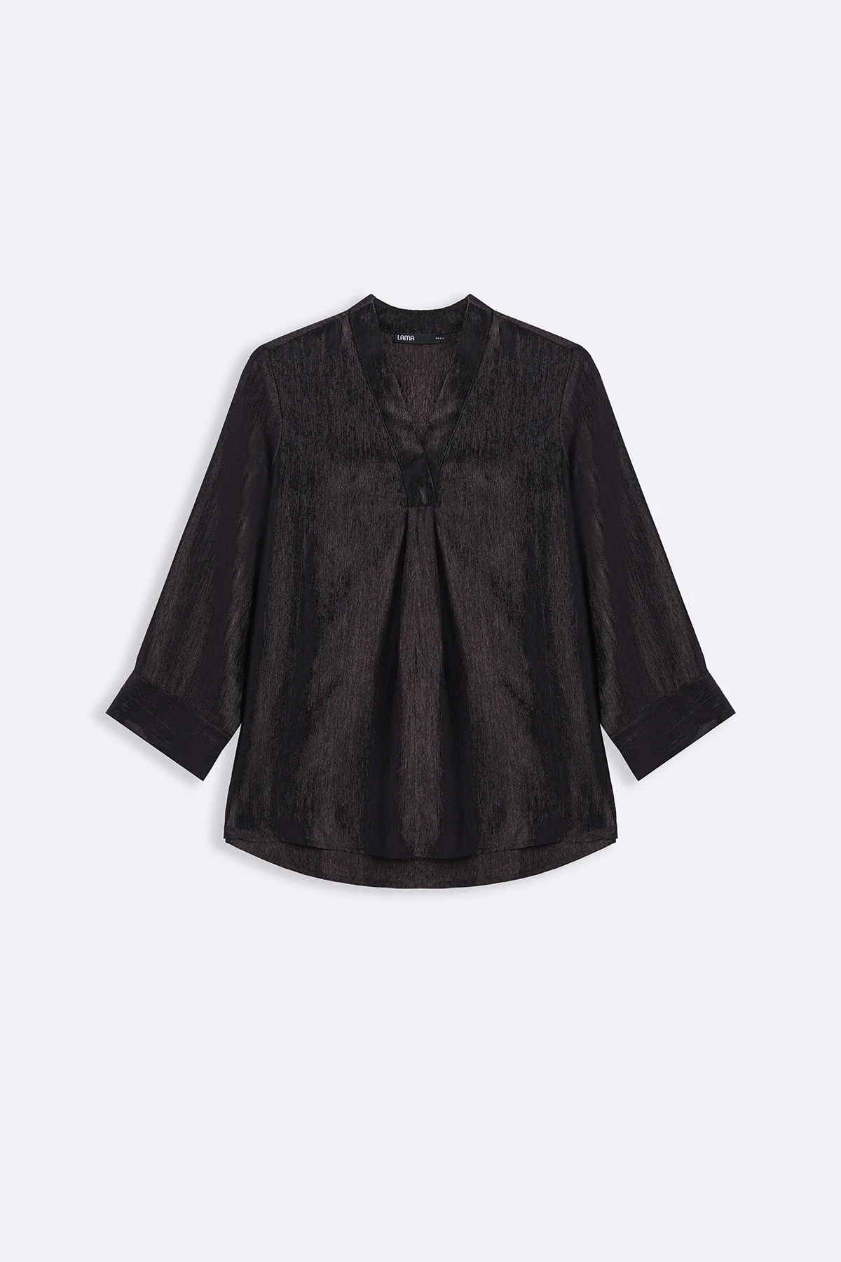 TEXTURED FLOWY V NECK TOP - Image 2