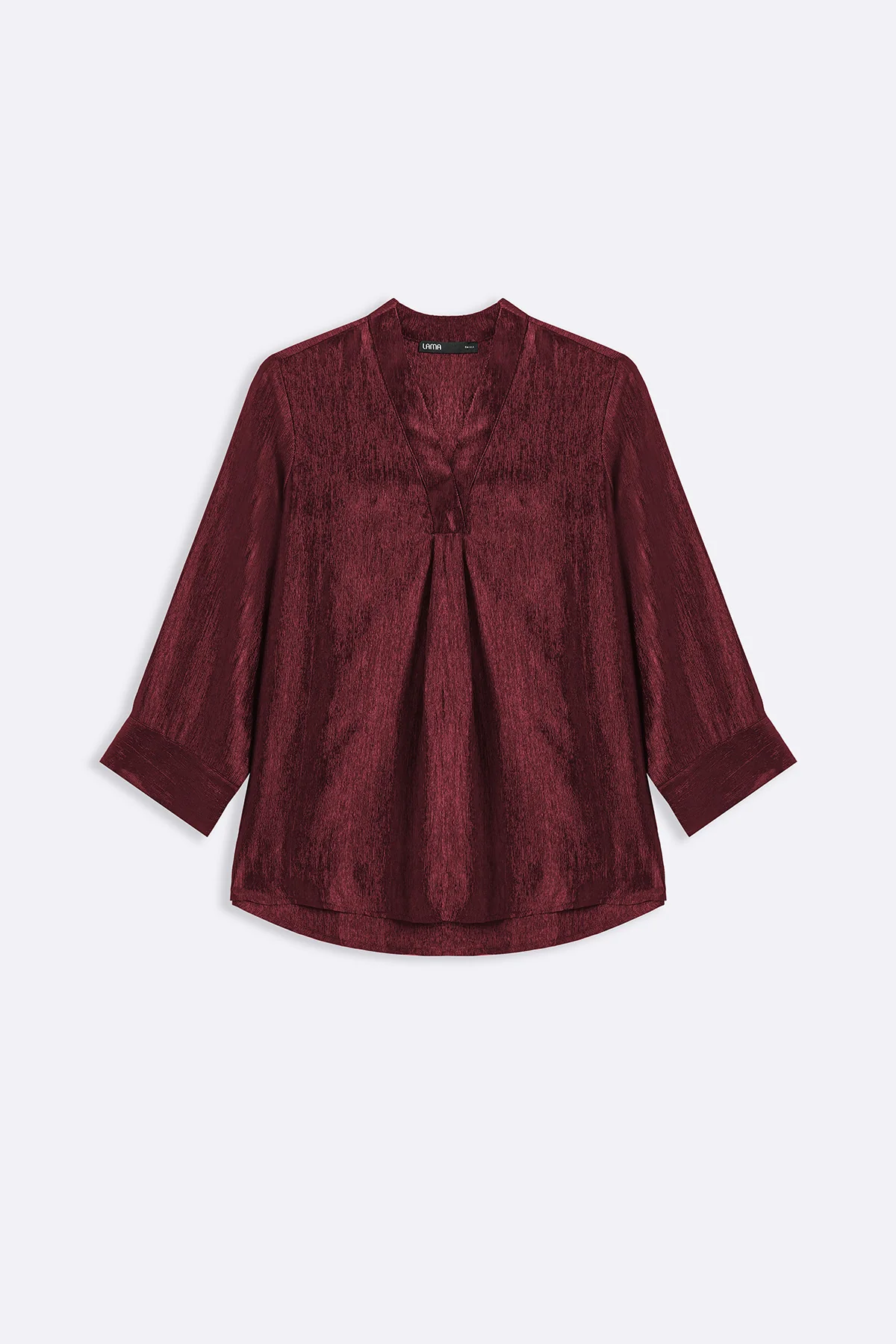 TEXTURED FLOWY V NECK TOP - Image 2