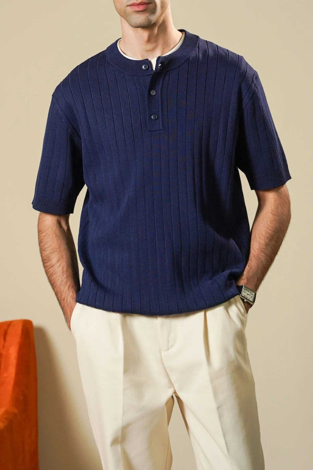 TEXTURED HENLEY