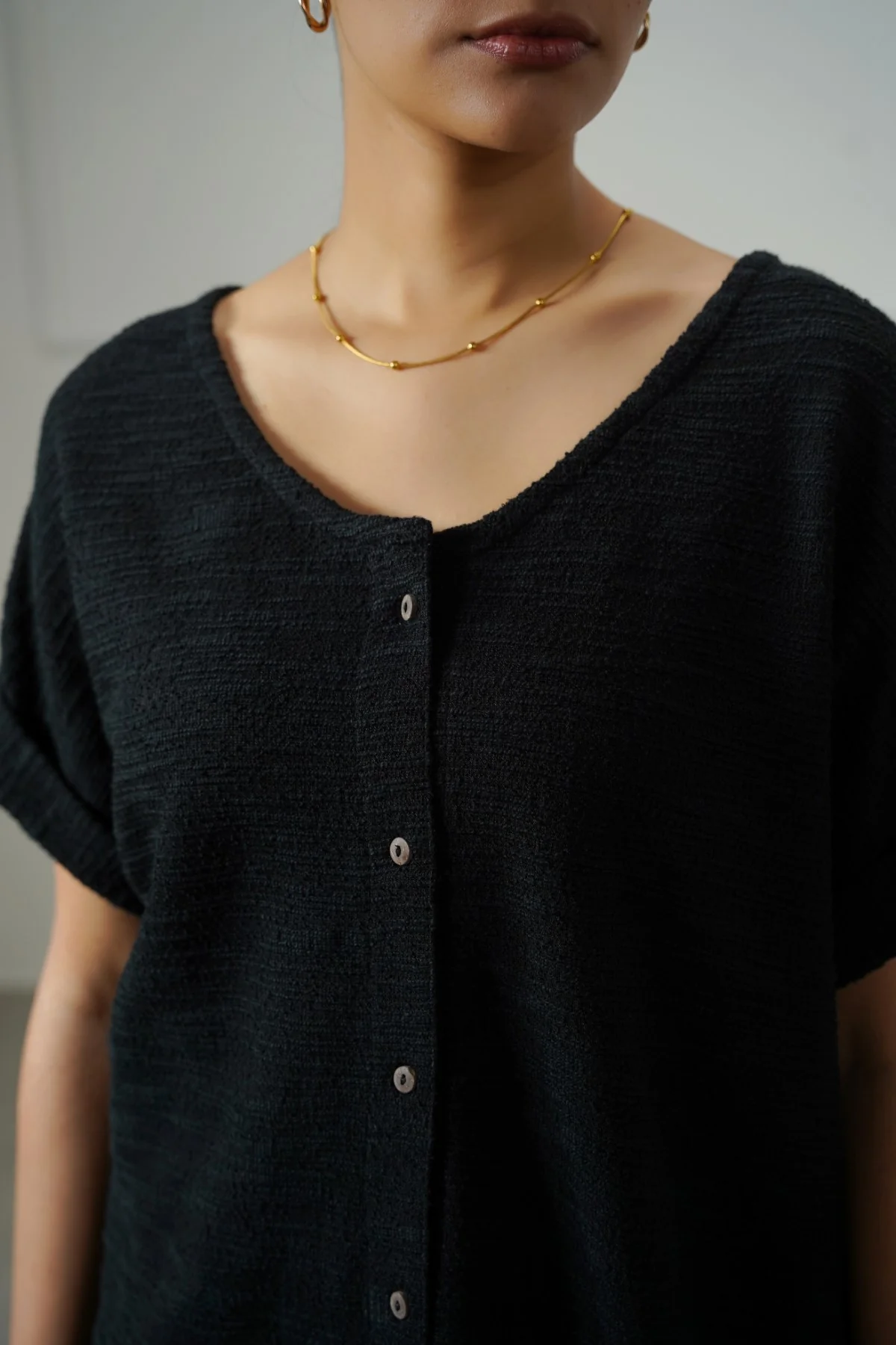 TEXTURED KNIT BUTTON-DOWN - Image 3