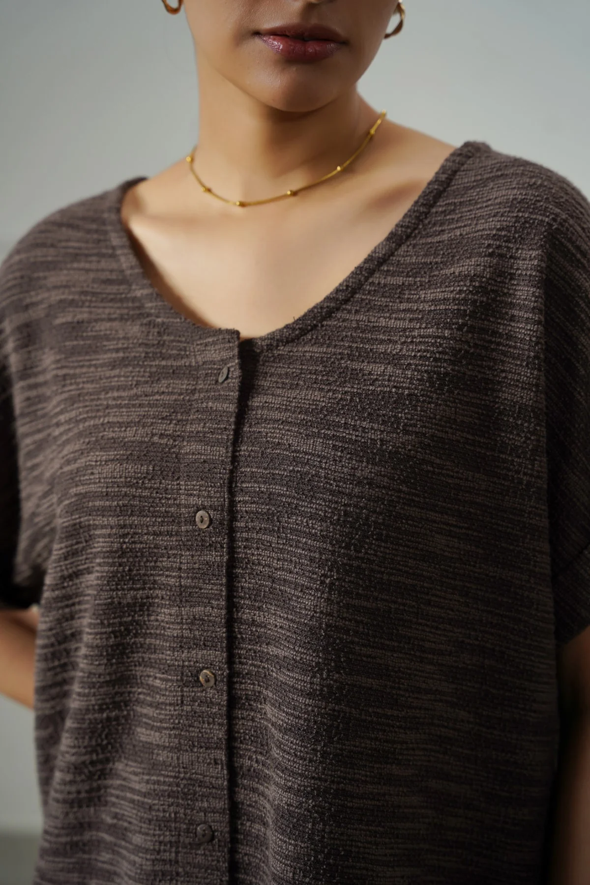 TEXTURED KNIT BUTTON-DOWN - Image 4