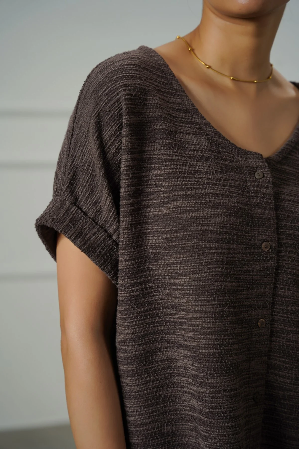 TEXTURED KNIT BUTTON-DOWN - Image 7