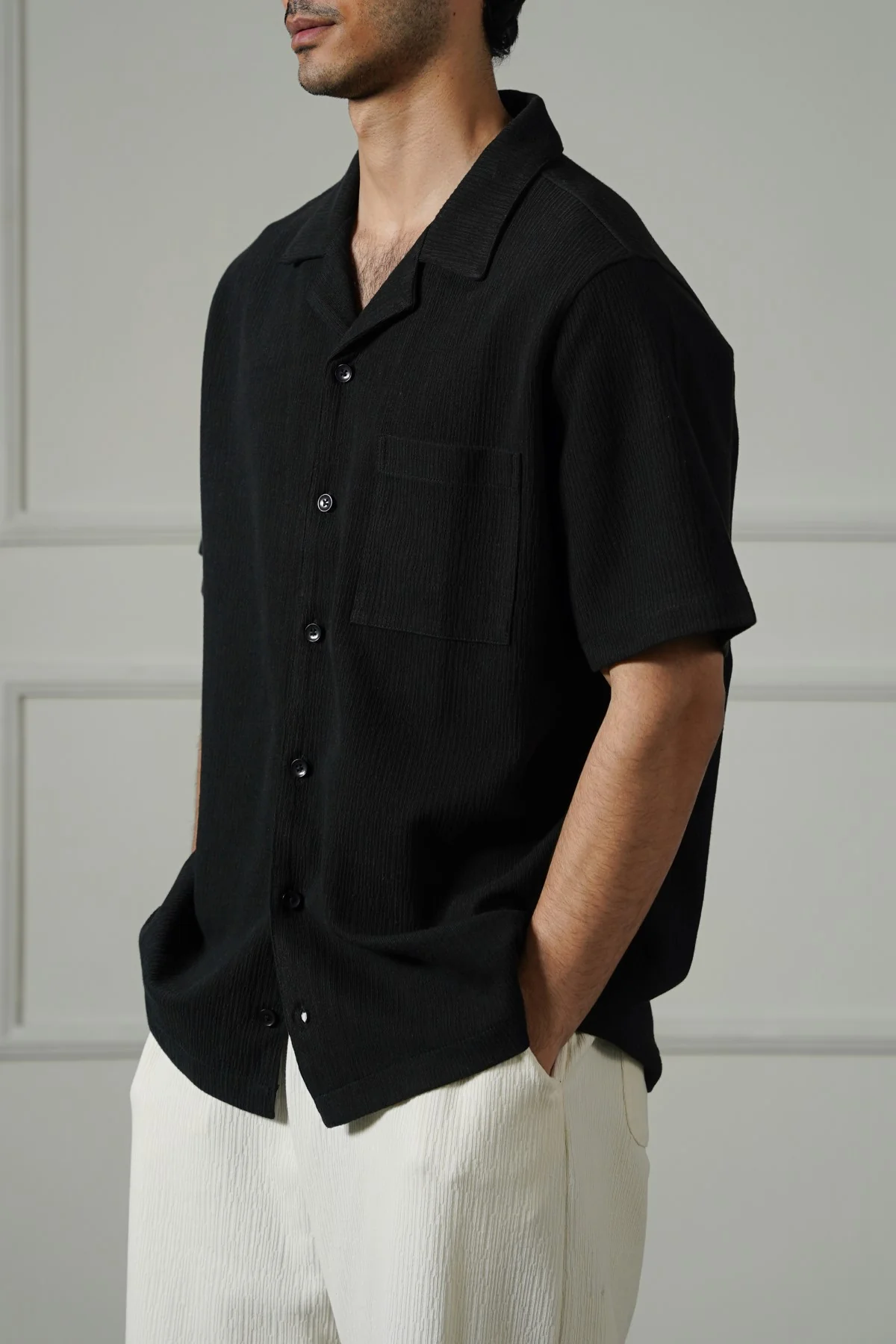 TEXTURED KNITTED SHIRT