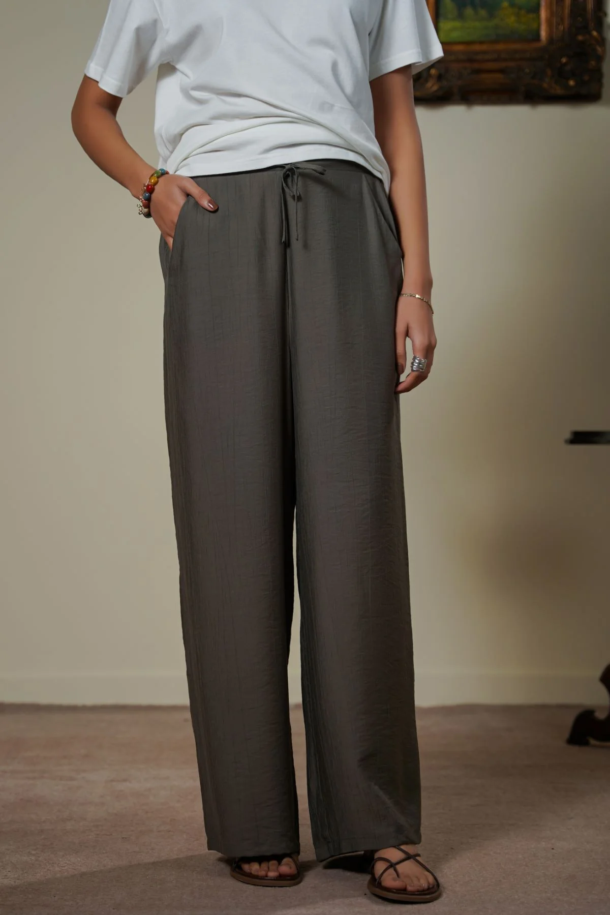 TEXTURED LONG PANTS - Image 3