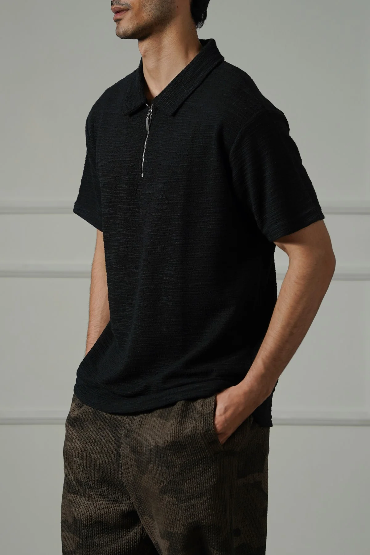 TEXTURED ZIPPER POLO - Image 6