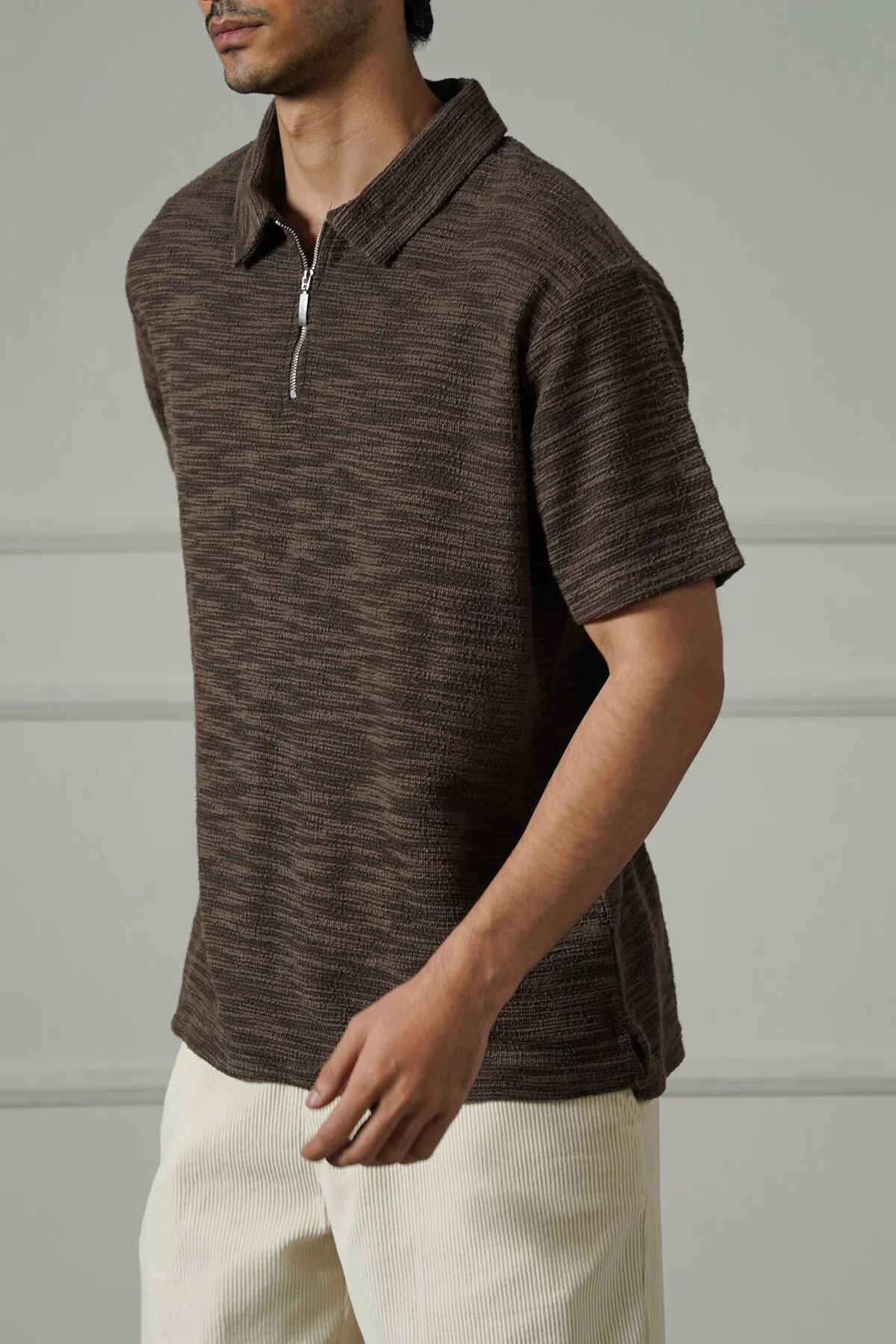 TEXTURED ZIPPER POLO - Image 5