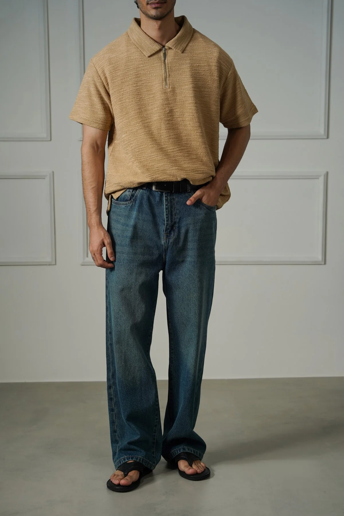 TEXTURED ZIPPER POLO - Image 4
