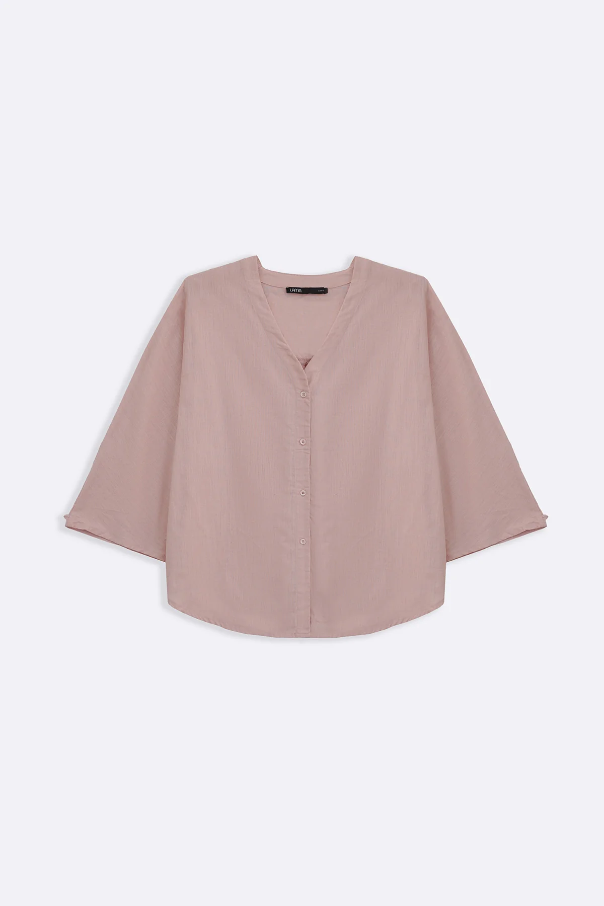 V NECK BUTTON BLOUSE