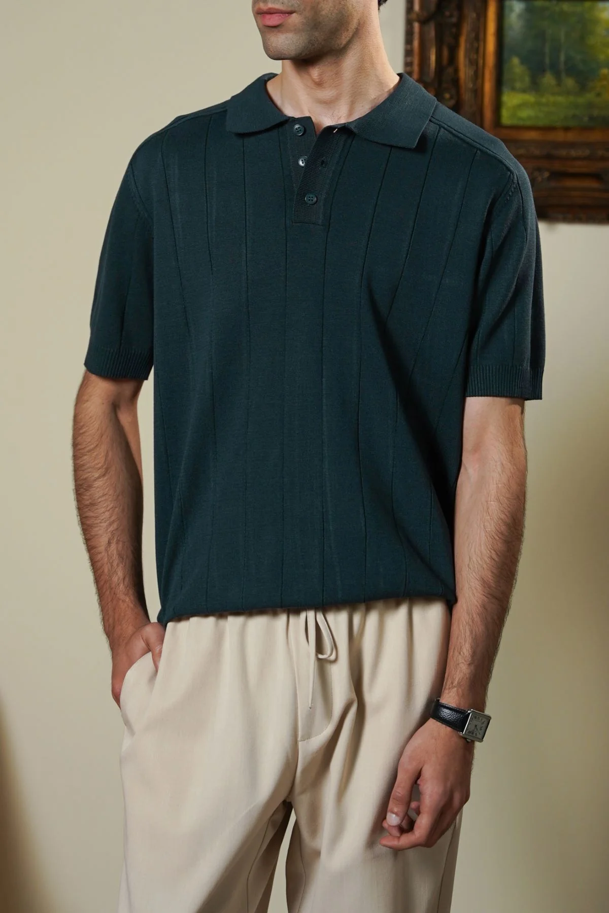 VERTICAL TEXTURED POLO