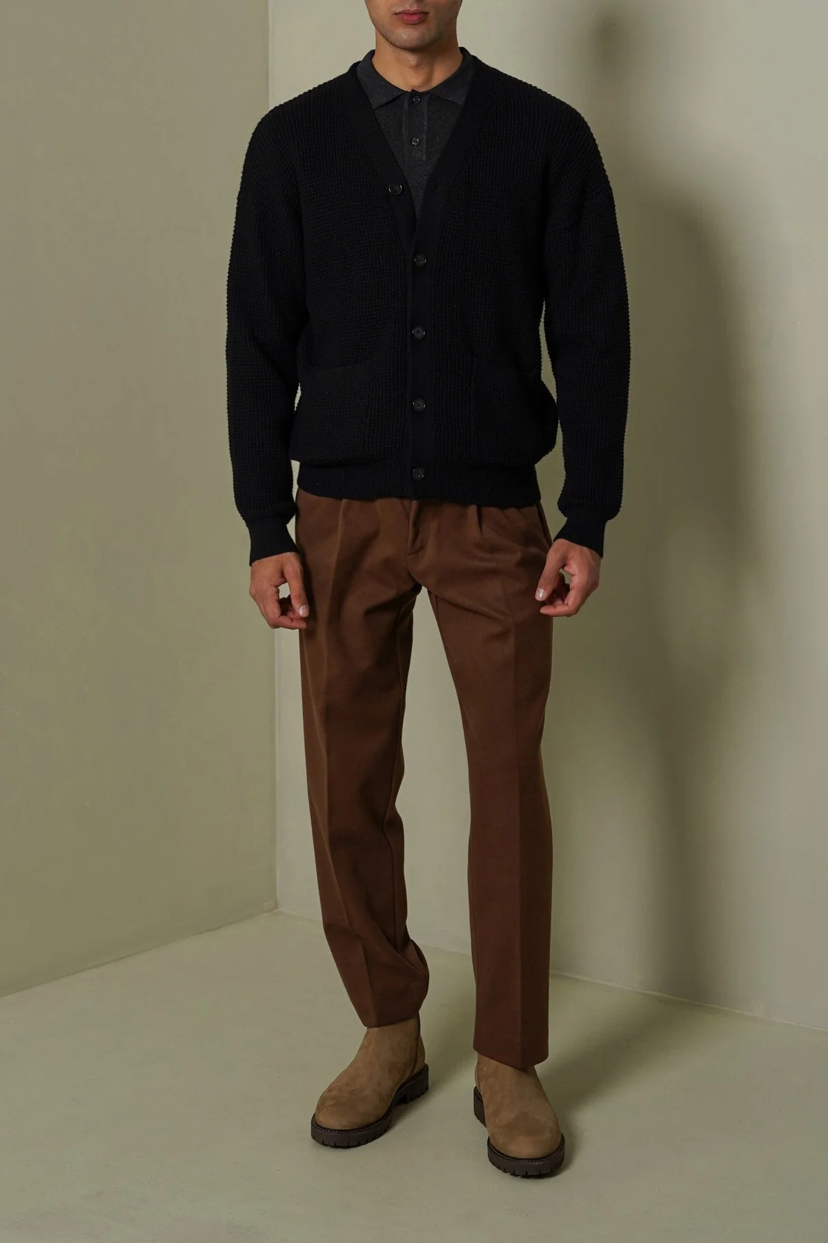 WAFFLE KNIT CARDIGAN - Image 3