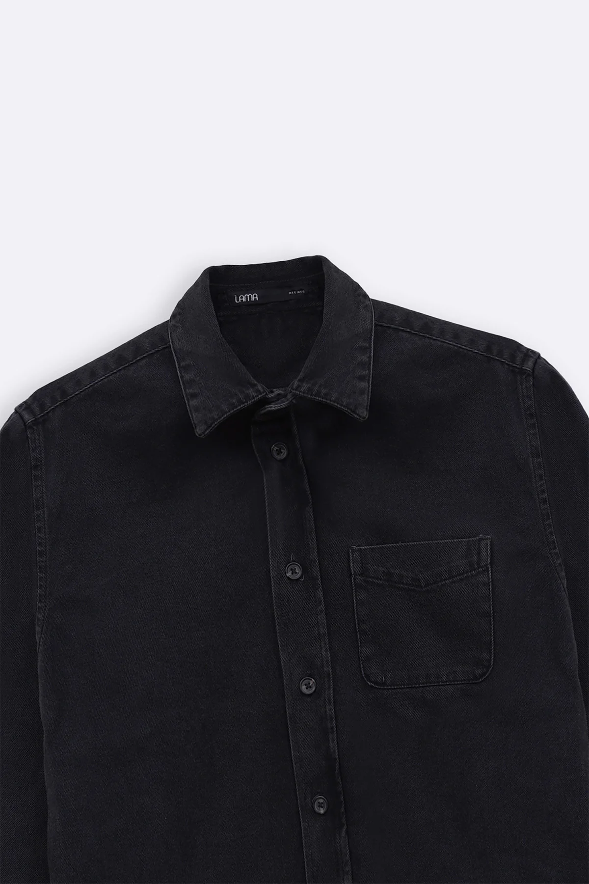 WASHED BLACK DENIM SHIRT - Image 5