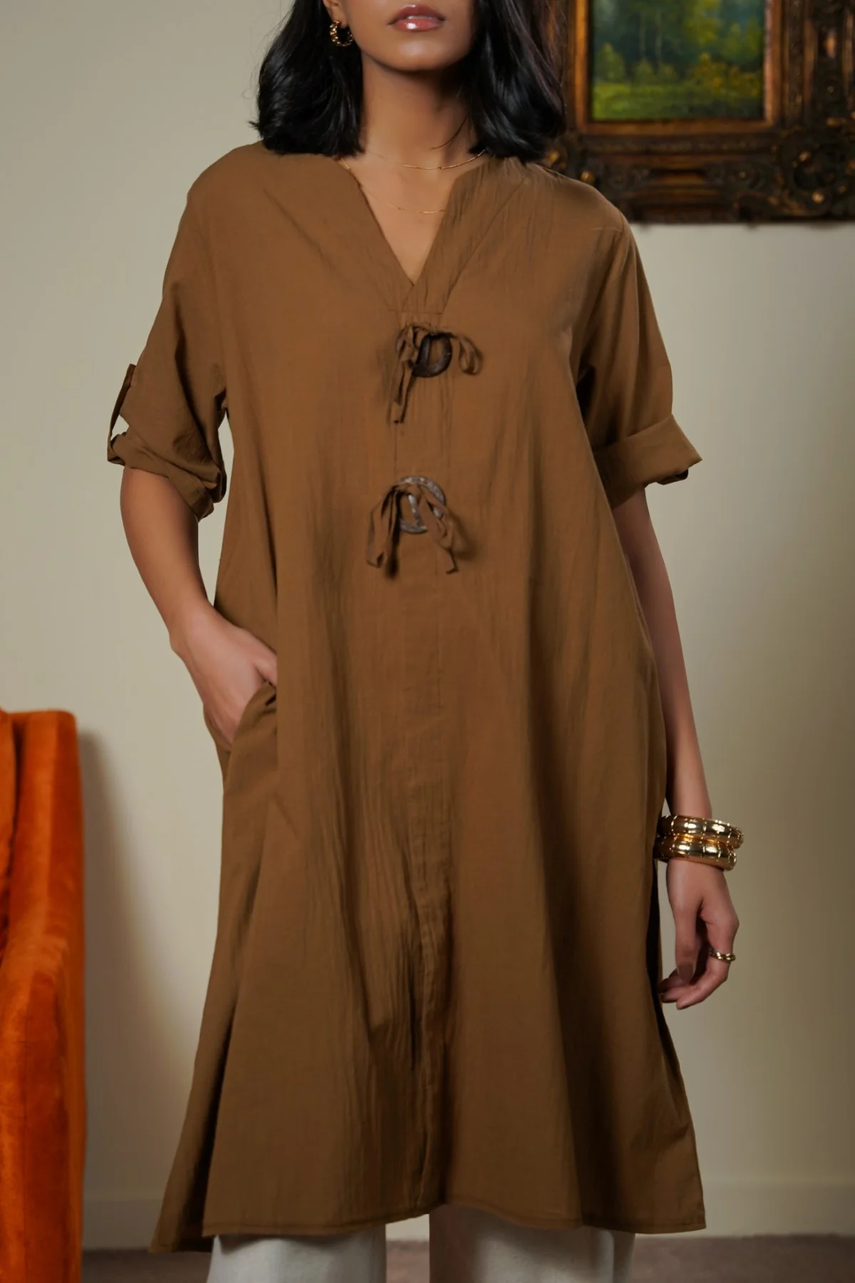 WOOD KNOT COTTON TUNIC - Image 6