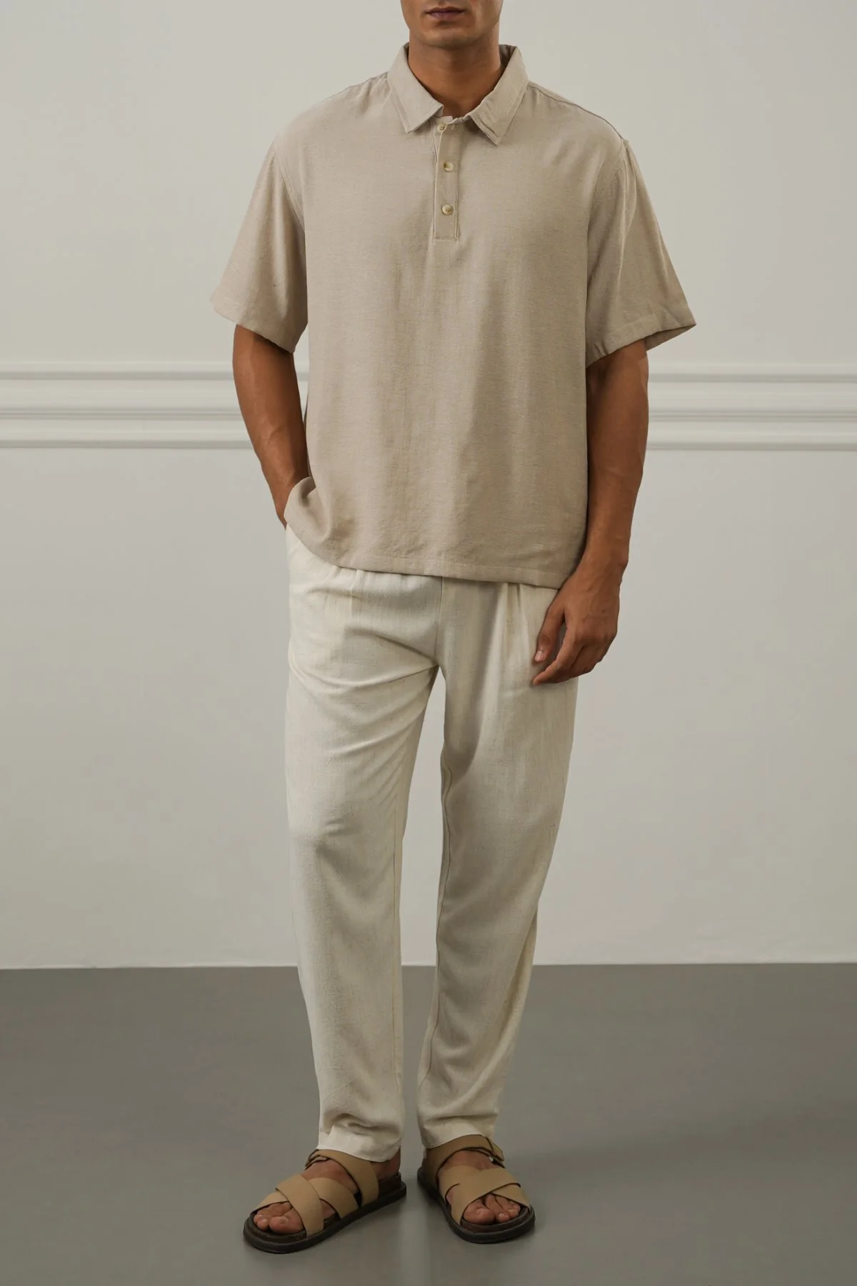 WOVEN POLO SHIRT