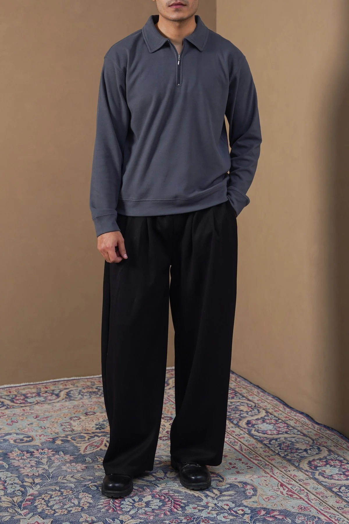 ZIPPER POLO SWEATSHIRT - Image 3